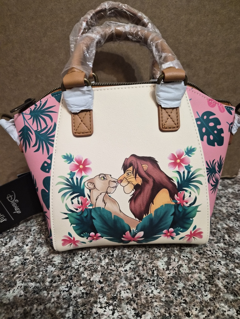 Loungefly Disney Pink & Cream The Lion King Floral Mini Satchel
